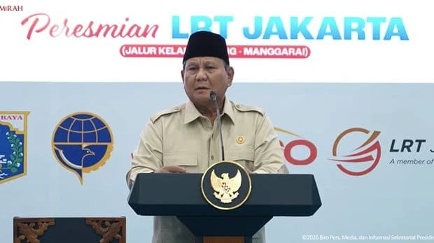 PRESIDEN PRABOWO SUBIANTO MERESMIKAN LRT JAKARTA RUTE KELAPA GADING-MANGGARAI